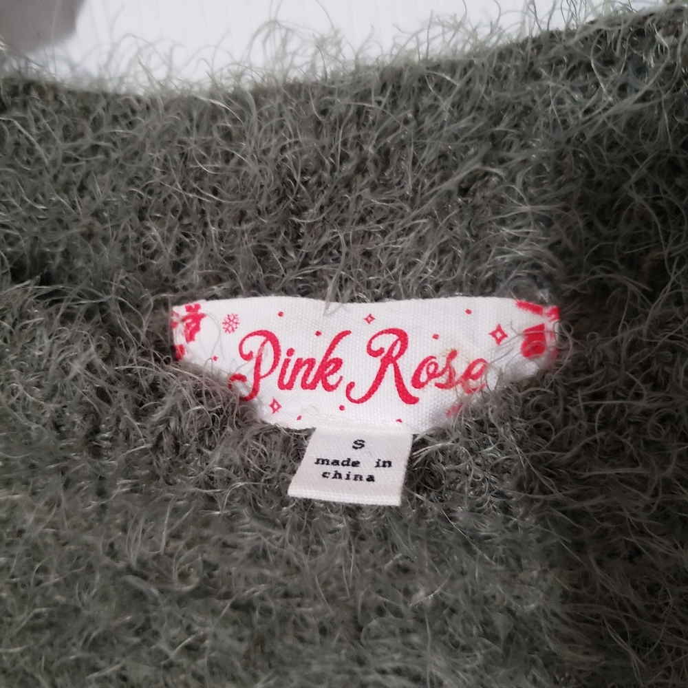 Pink Rose Fuzzy Sweater - Picture 4 of 6